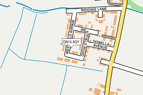 DN14 8QY map - OS OpenMap – Local (Ordnance Survey)