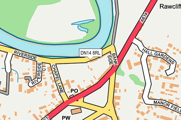 DN14 8RL map - OS OpenMap – Local (Ordnance Survey)