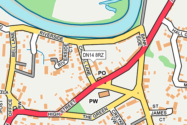 DN14 8RZ map - OS OpenMap – Local (Ordnance Survey)