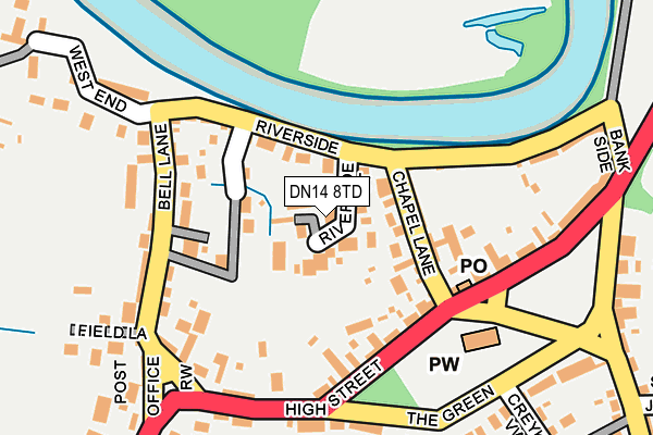 DN14 8TD map - OS OpenMap – Local (Ordnance Survey)