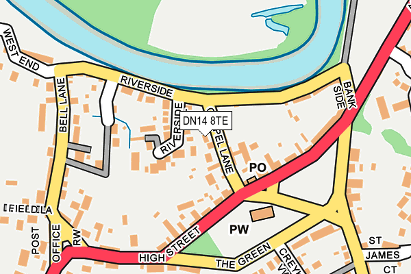 DN14 8TE map - OS OpenMap – Local (Ordnance Survey)