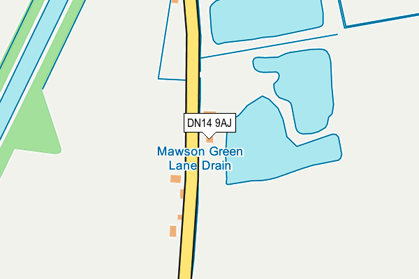 DN14 9AJ map - OS OpenMap – Local (Ordnance Survey)