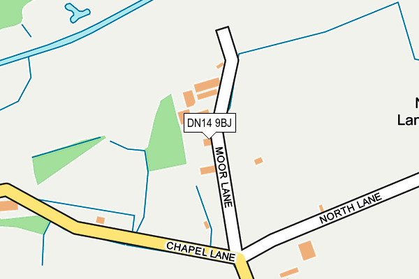 DN14 9BJ map - OS OpenMap – Local (Ordnance Survey)