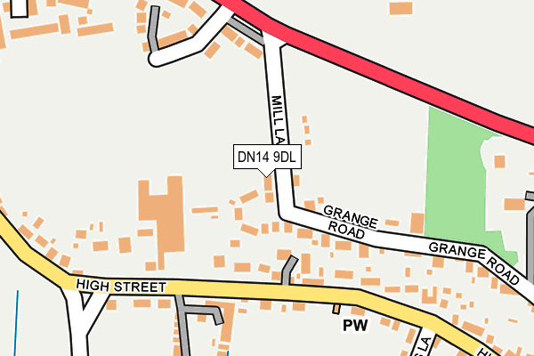 DN14 9DL map - OS OpenMap – Local (Ordnance Survey)