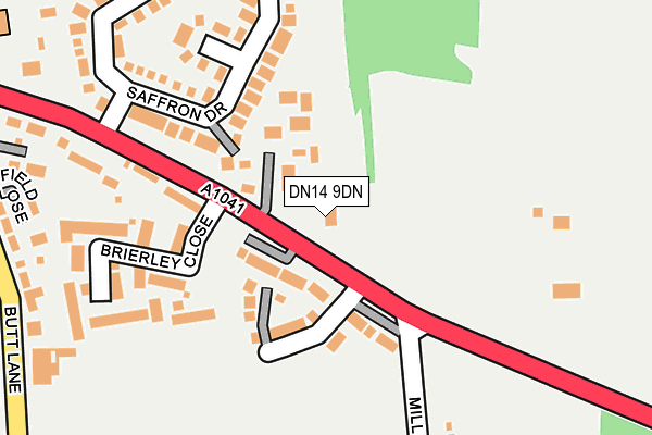 DN14 9DN map - OS OpenMap – Local (Ordnance Survey)