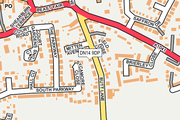 DN14 9DP map - OS OpenMap – Local (Ordnance Survey)