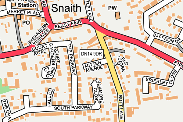 DN14 9DR map - OS OpenMap – Local (Ordnance Survey)