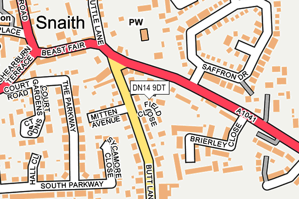 DN14 9DT map - OS OpenMap – Local (Ordnance Survey)