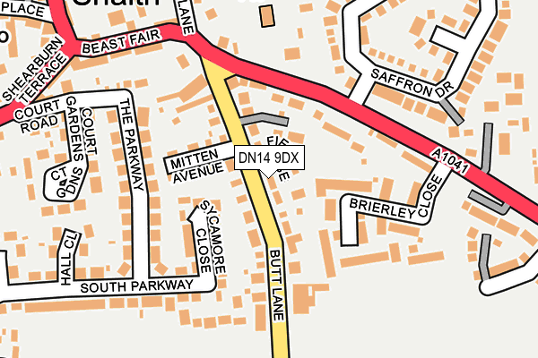 DN14 9DX map - OS OpenMap – Local (Ordnance Survey)