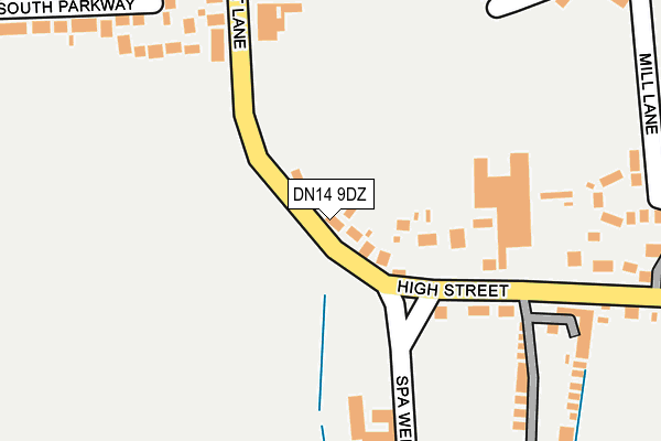 DN14 9DZ map - OS OpenMap – Local (Ordnance Survey)