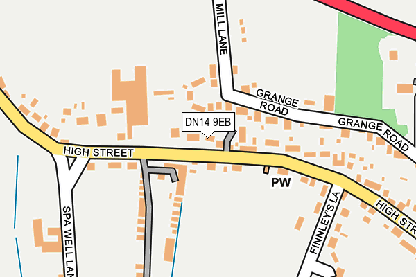 DN14 9EB map - OS OpenMap – Local (Ordnance Survey)