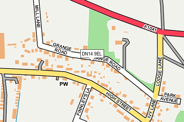 DN14 9EL map - OS OpenMap – Local (Ordnance Survey)