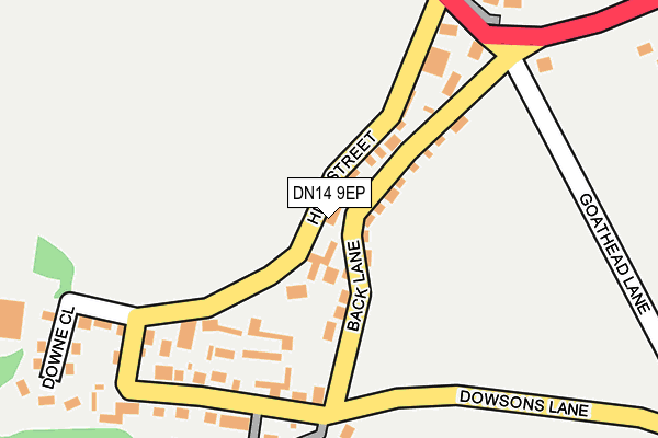 DN14 9EP map - OS OpenMap – Local (Ordnance Survey)