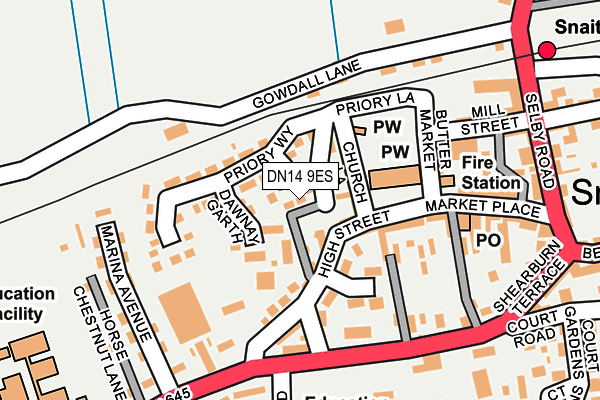 DN14 9ES map - OS OpenMap – Local (Ordnance Survey)