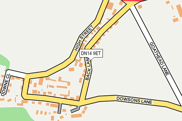 DN14 9ET map - OS OpenMap – Local (Ordnance Survey)