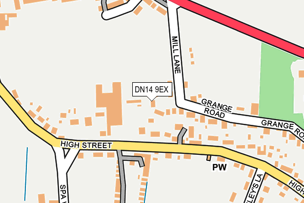DN14 9EX map - OS OpenMap – Local (Ordnance Survey)