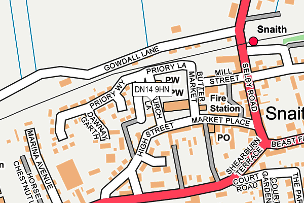 Map of YORKSHIRE WOLDS FLOORING LIMITED at local scale