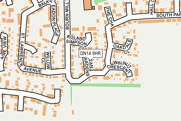 DN14 9HR map - OS OpenMap – Local (Ordnance Survey)