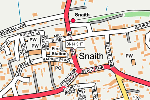 DN14 9HT map - OS OpenMap – Local (Ordnance Survey)