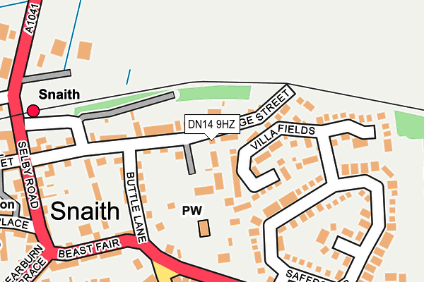 DN14 9HZ map - OS OpenMap – Local (Ordnance Survey)