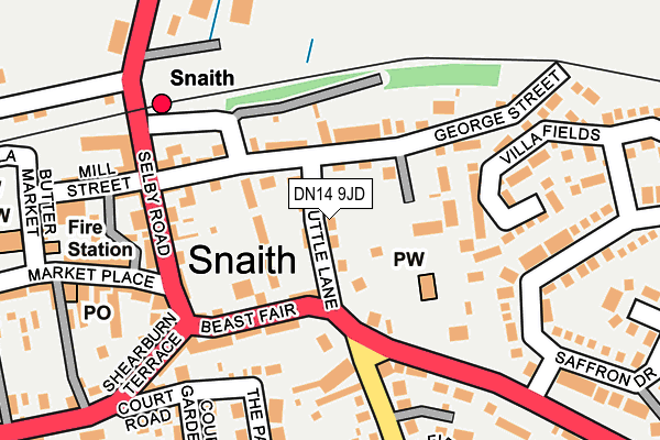 DN14 9JD map - OS OpenMap – Local (Ordnance Survey)