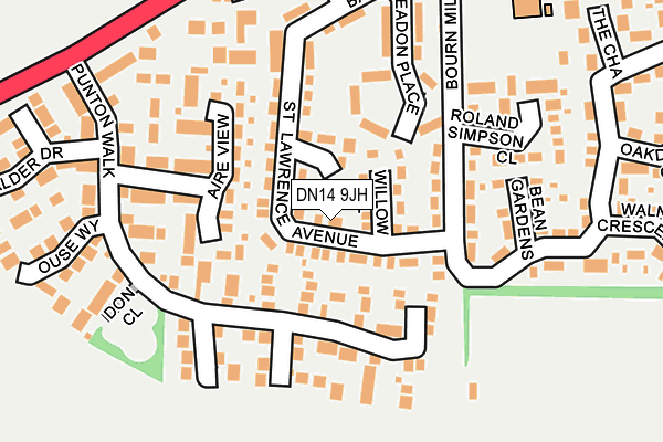 DN14 9JH map - OS OpenMap – Local (Ordnance Survey)