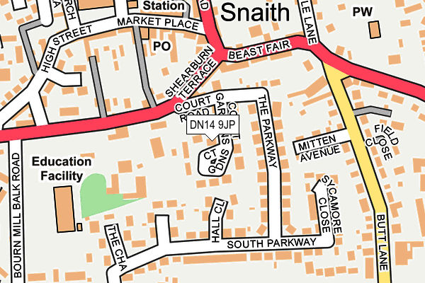 DN14 9JP map - OS OpenMap – Local (Ordnance Survey)