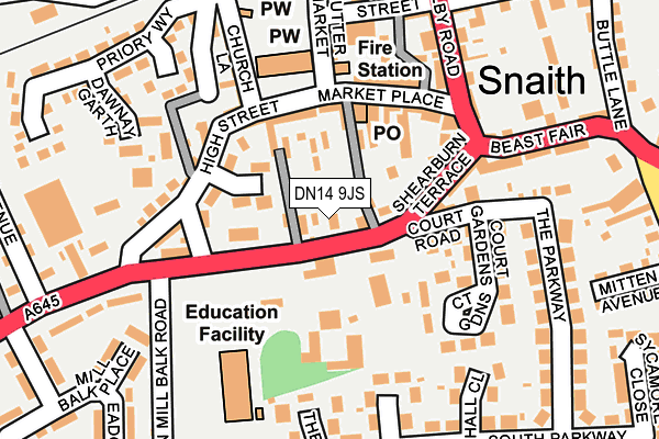 DN14 9JS map - OS OpenMap – Local (Ordnance Survey)
