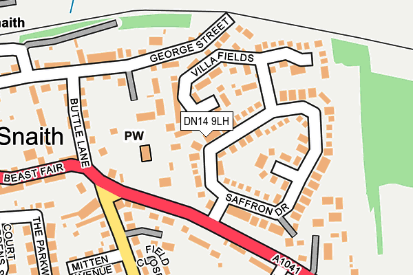 DN14 9LH map - OS OpenMap – Local (Ordnance Survey)