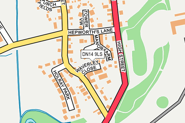 DN14 9LS map - OS OpenMap – Local (Ordnance Survey)