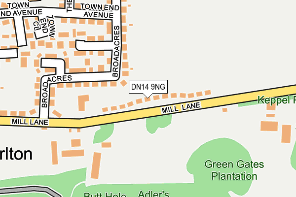 DN14 9NG map - OS OpenMap – Local (Ordnance Survey)