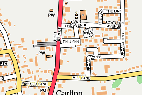 DN14 9NN map - OS OpenMap – Local (Ordnance Survey)