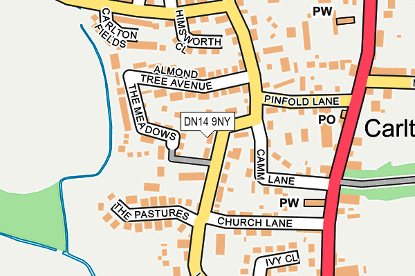 DN14 9NY map - OS OpenMap – Local (Ordnance Survey)