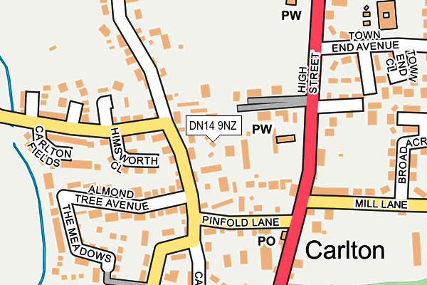 DN14 9NZ map - OS OpenMap – Local (Ordnance Survey)