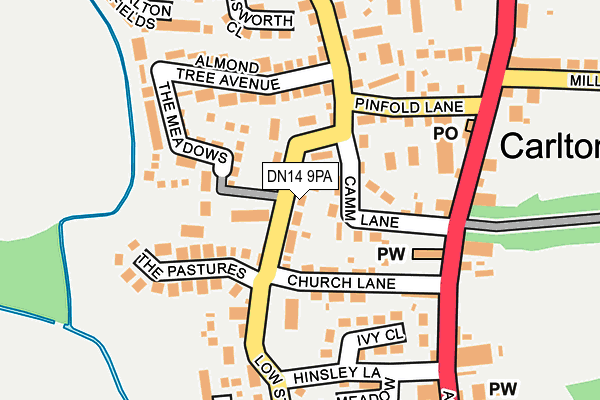 DN14 9PA map - OS OpenMap – Local (Ordnance Survey)