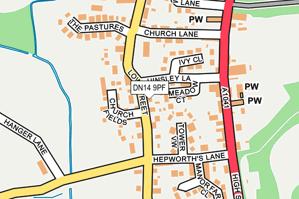 DN14 9PF map - OS OpenMap – Local (Ordnance Survey)