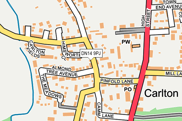DN14 9PJ map - OS OpenMap – Local (Ordnance Survey)