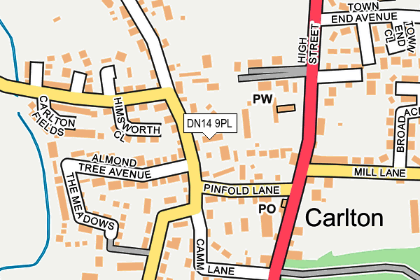 DN14 9PL map - OS OpenMap – Local (Ordnance Survey)