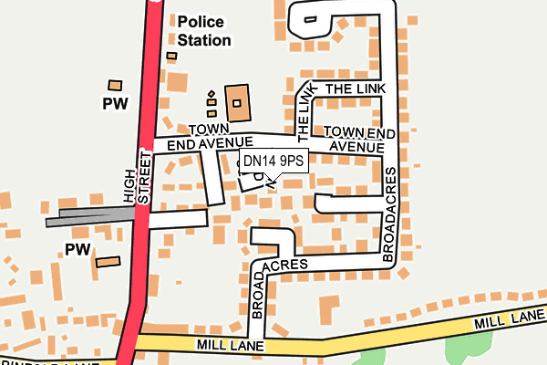 DN14 9PS map - OS OpenMap – Local (Ordnance Survey)
