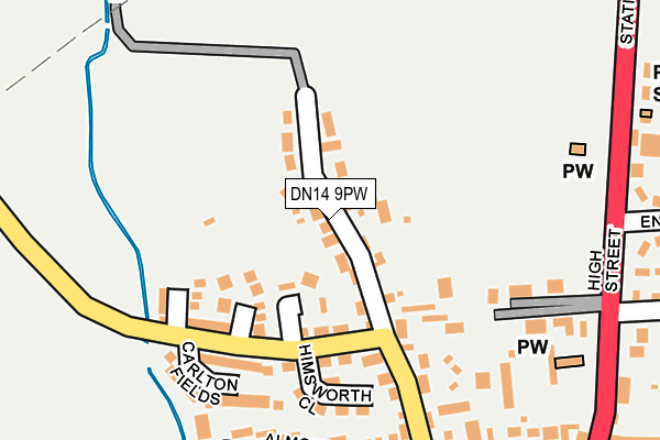DN14 9PW map - OS OpenMap – Local (Ordnance Survey)