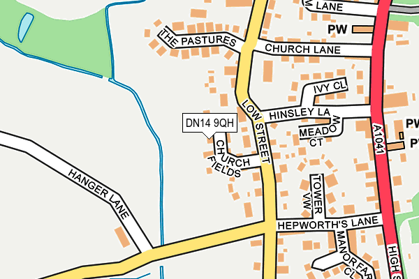 DN14 9QH map - OS OpenMap – Local (Ordnance Survey)