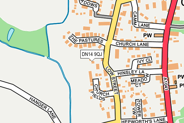 DN14 9QJ map - OS OpenMap – Local (Ordnance Survey)