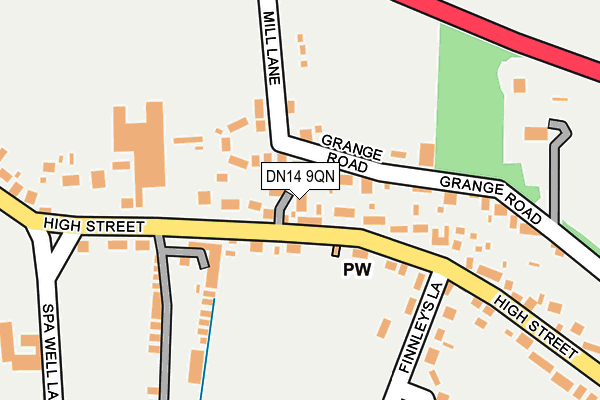 DN14 9QN map - OS OpenMap – Local (Ordnance Survey)