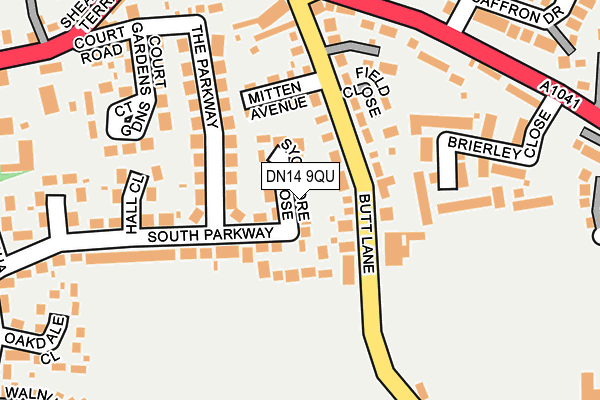 DN14 9QU map - OS OpenMap – Local (Ordnance Survey)