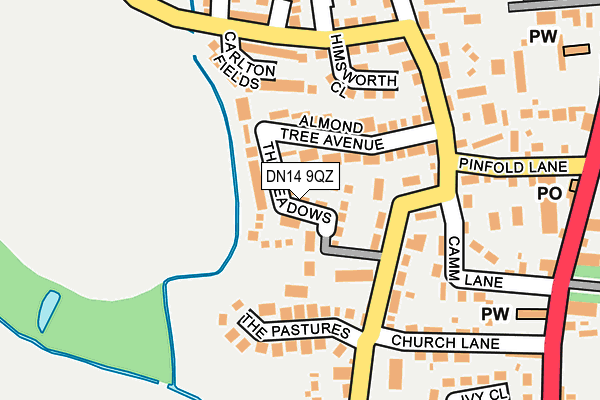 DN14 9QZ map - OS OpenMap – Local (Ordnance Survey)