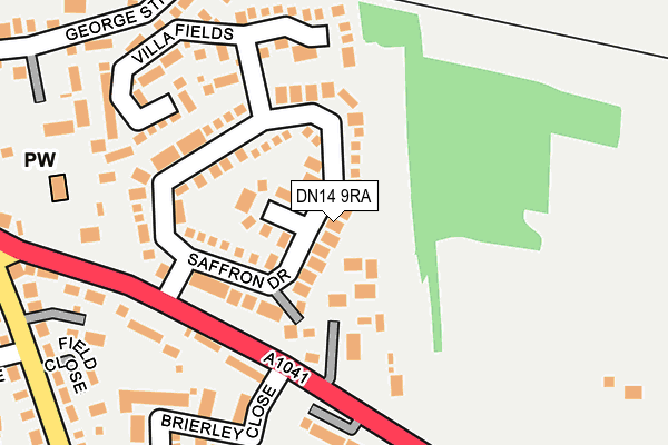 DN14 9RA map - OS OpenMap – Local (Ordnance Survey)