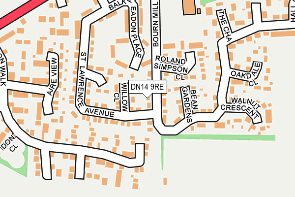 DN14 9RE map - OS OpenMap – Local (Ordnance Survey)
