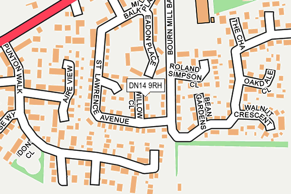 DN14 9RH map - OS OpenMap – Local (Ordnance Survey)