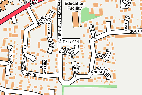 DN14 9RN map - OS OpenMap – Local (Ordnance Survey)