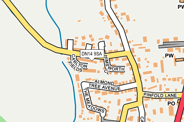 DN14 9SA map - OS OpenMap – Local (Ordnance Survey)